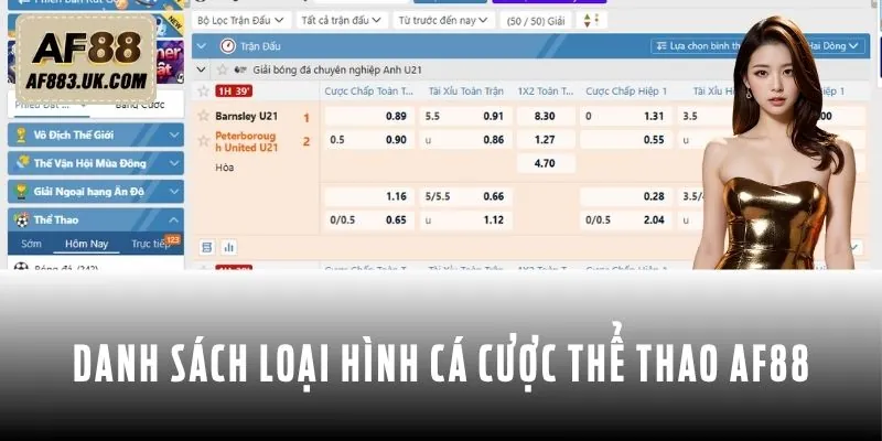 Danh sách các loại hình cá cược thể thao AF88 Danh sách các loại hình cá cược thể thao AF88